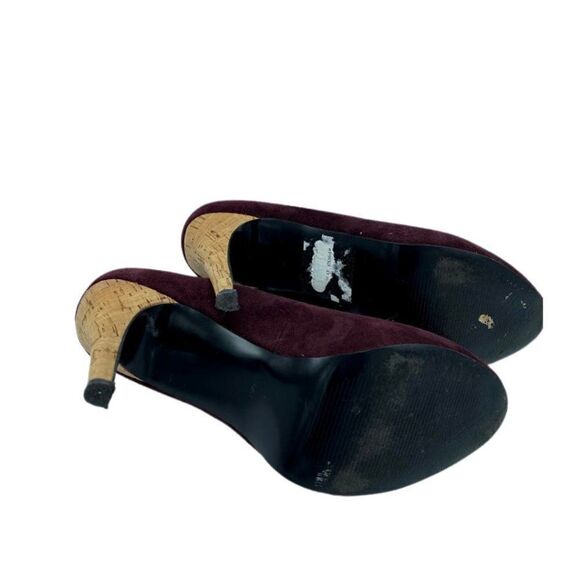 Guess Belicia Plum Wine Suede Peep Toe Shoes 8.5‎ - Picture 4 of 6